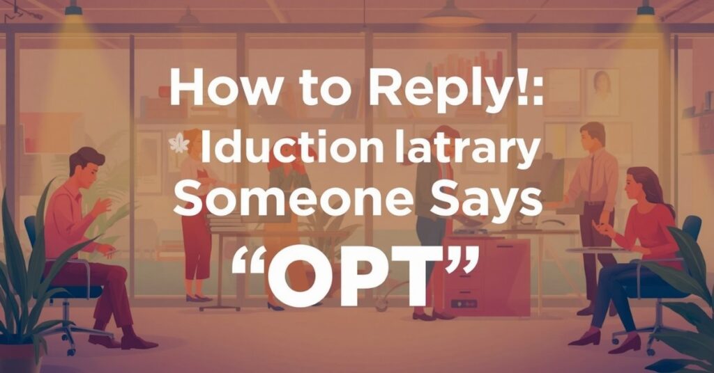 How to Reply When Someone Says “OPT”