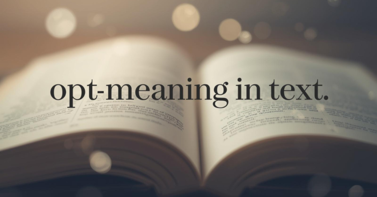 OPT Meaning in Text