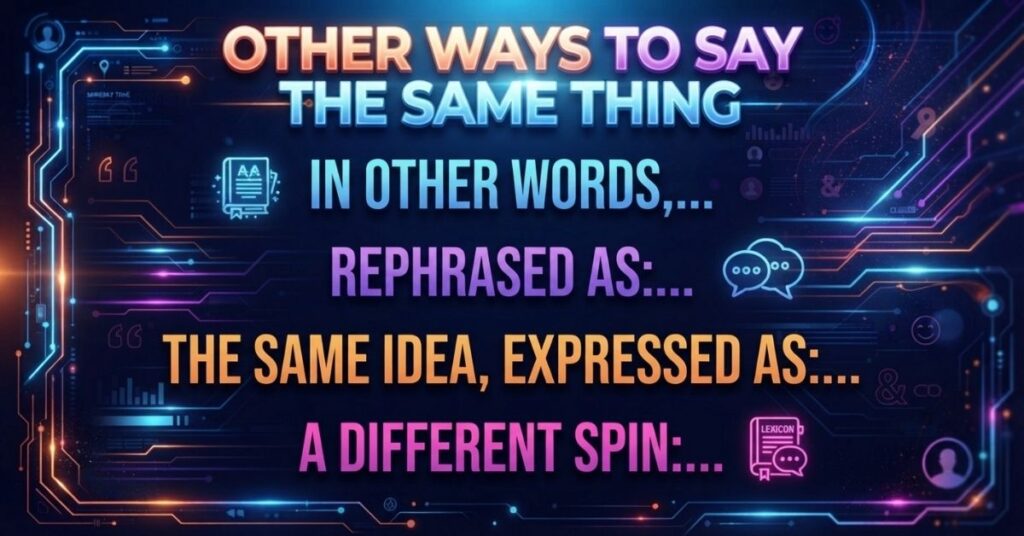 Other Ways to Say the Same Thing