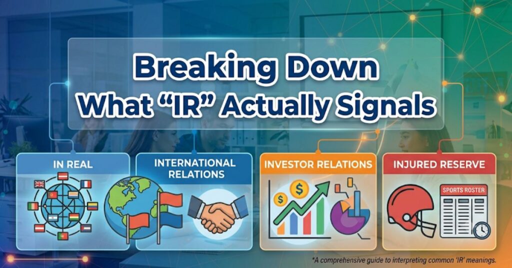 Breaking Down What “IR” Actually Signals